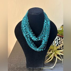 Handmade Double Infinity Ribbon Necklace